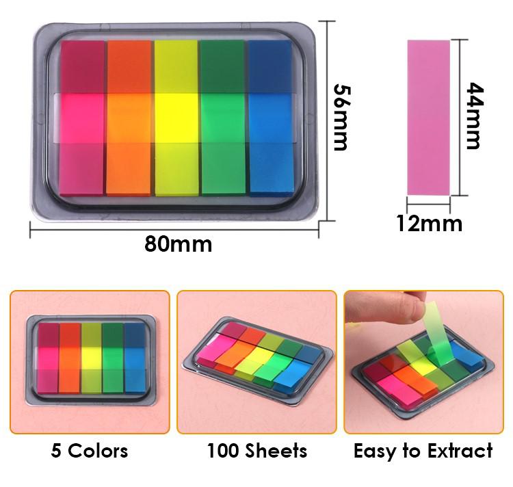 Colored Repositionable Book Flags Tabs