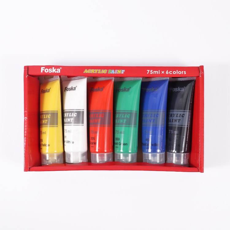 6 Colors 75ml/tube Acrylic Color