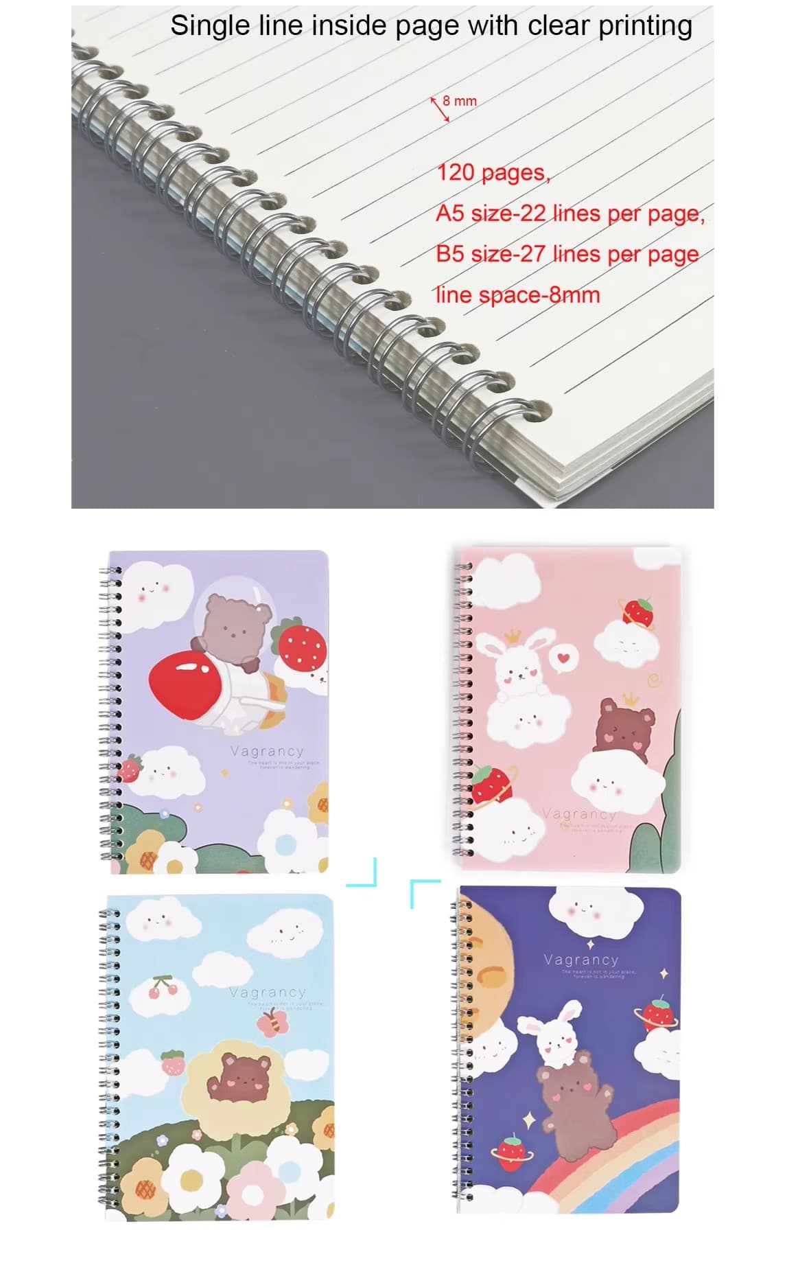 fancy printed design notebook