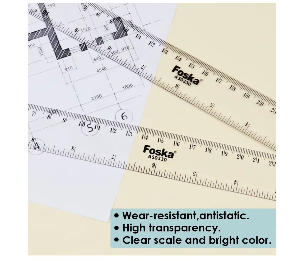 Plastic Straight Scale Ruler 30cm