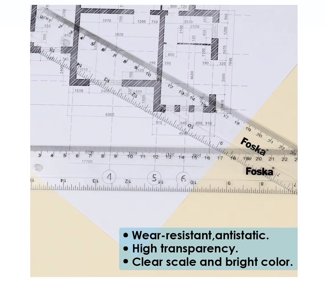 Plastic Transparent Straight Ruler 