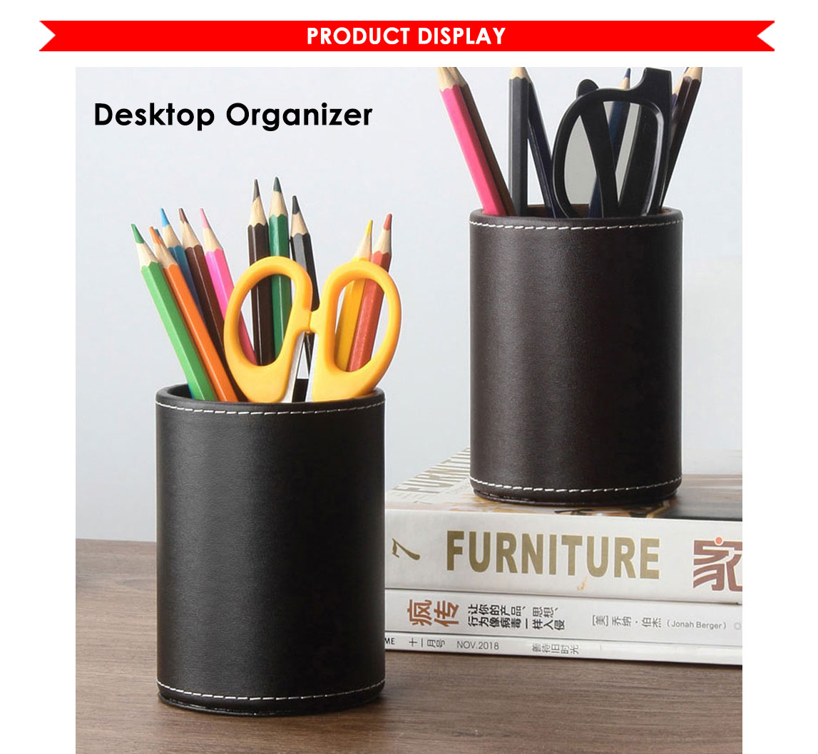 Leather Square Pencil Holder