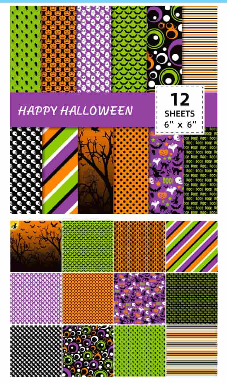 Halloween Scrapbook Paper Set