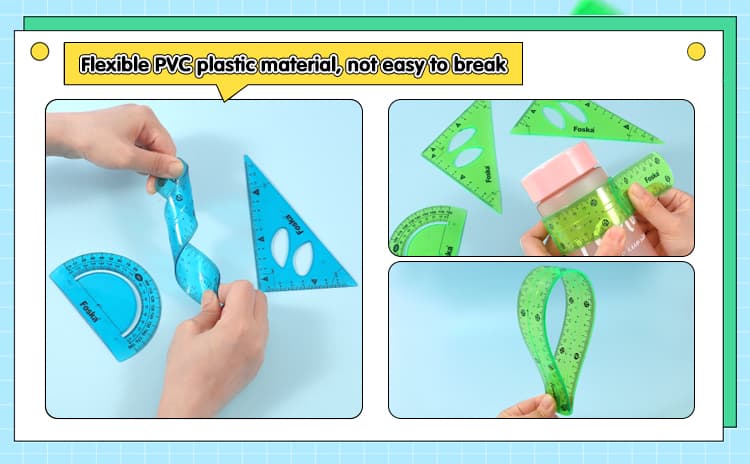 20cm Flexible Combo Ruler Set