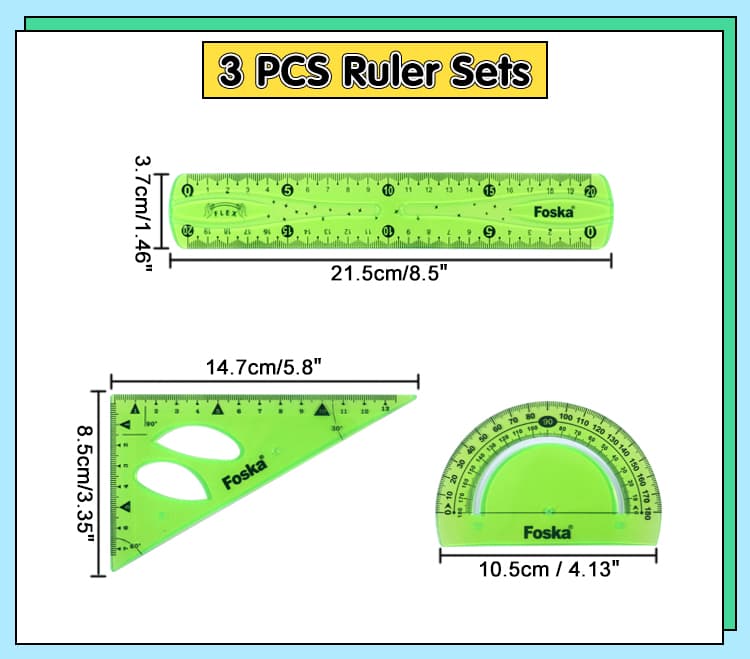 High Quality Flexible Combo Ruler Set