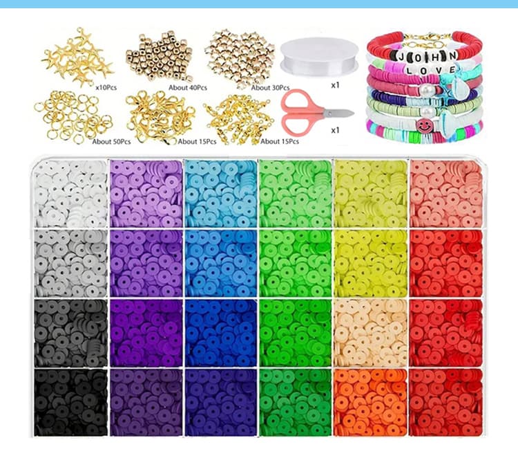 Assorted Colors Clay Beads