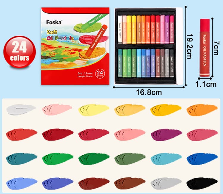 24 colors oil pastel