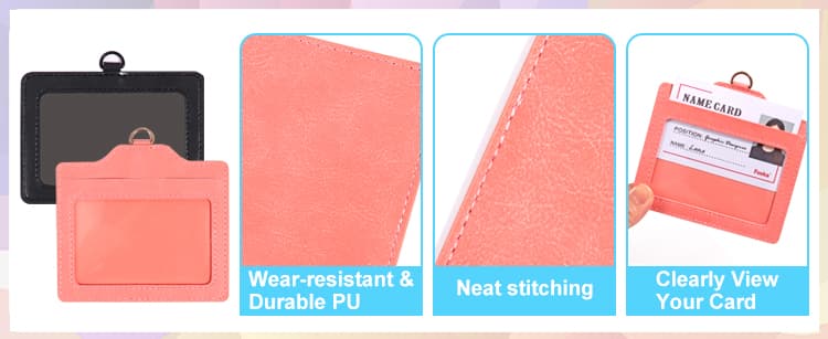 Durable PU Badge Holder