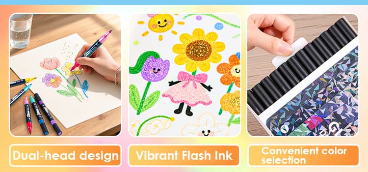 Glitter Dual-tip Markers
