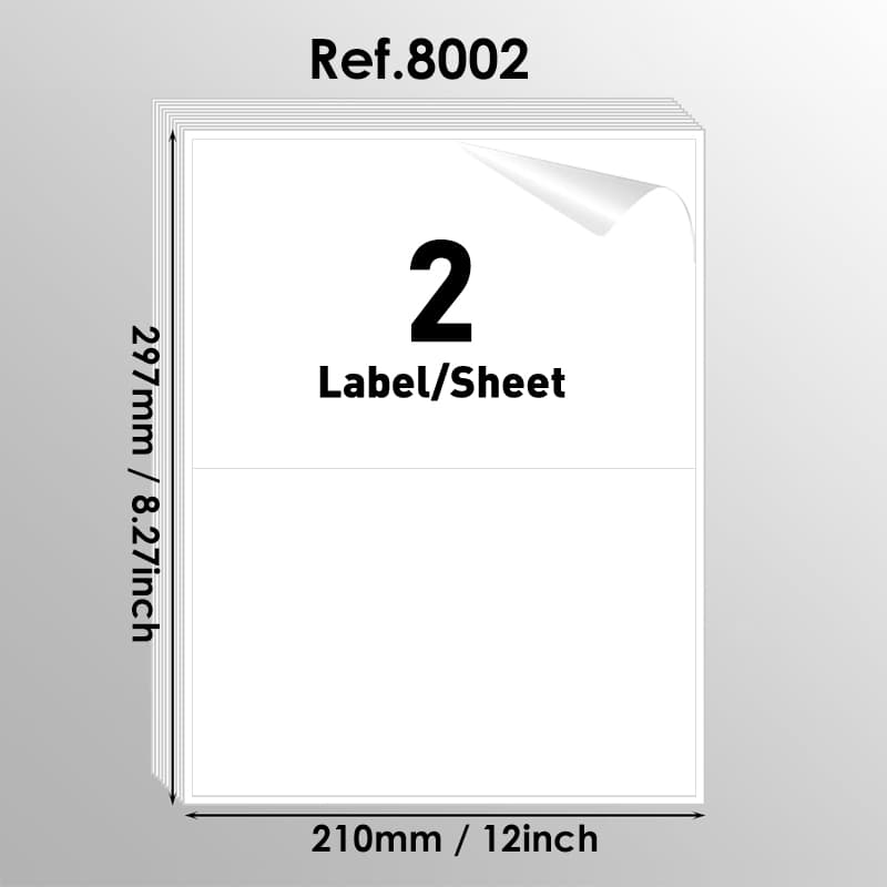 A4 Injet Printing Label 2 Cuts