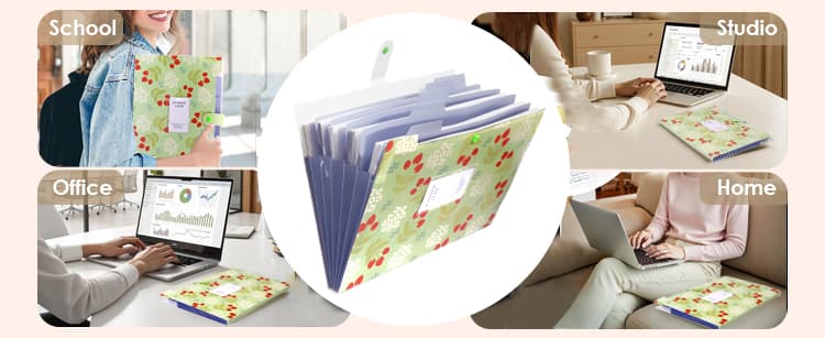 File Bag with Flower Printed Pattern