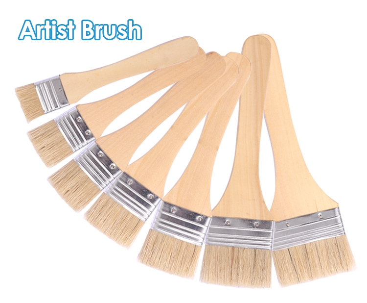 Flat Paint Brushes Wooden Handle